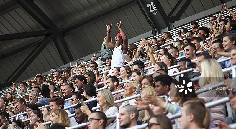 体育场人群中的站立男子图片素材