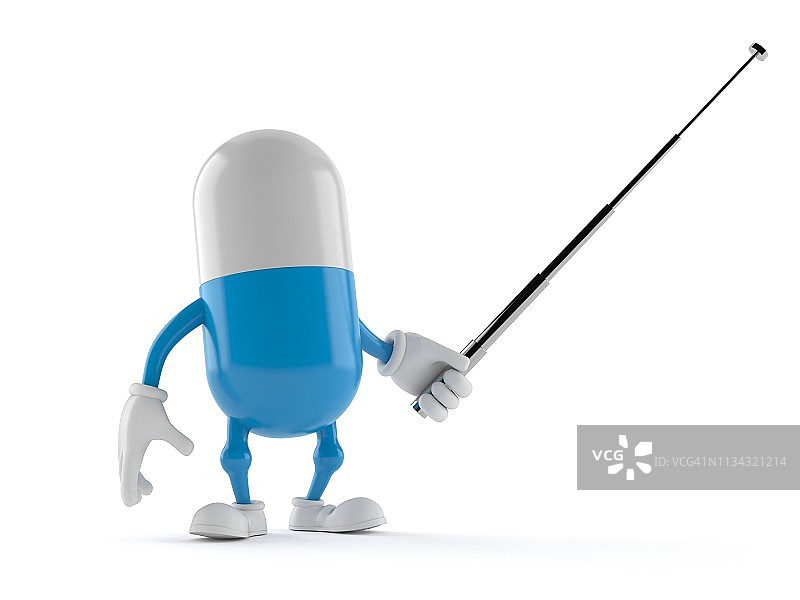 用指示棒瞄准的药丸角色图片素材