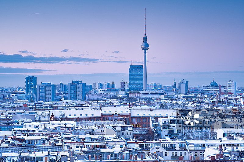 冬季的柏林天际线图片素材