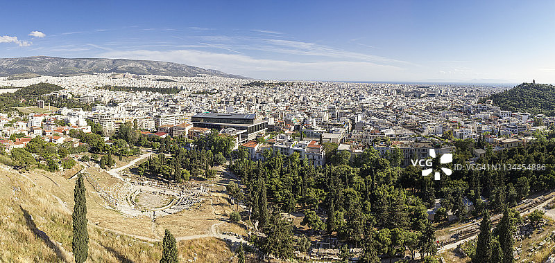 希腊雅典卫城山全景图片素材