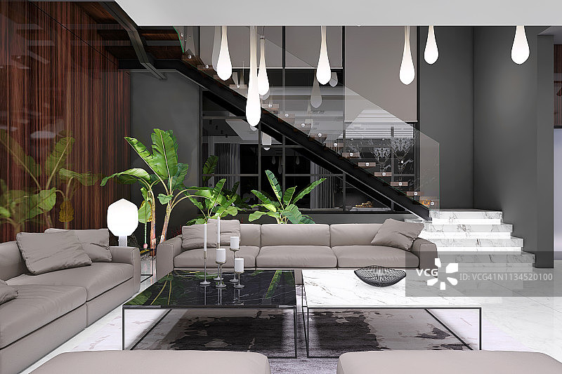 现代豪华别墅内饰图片素材