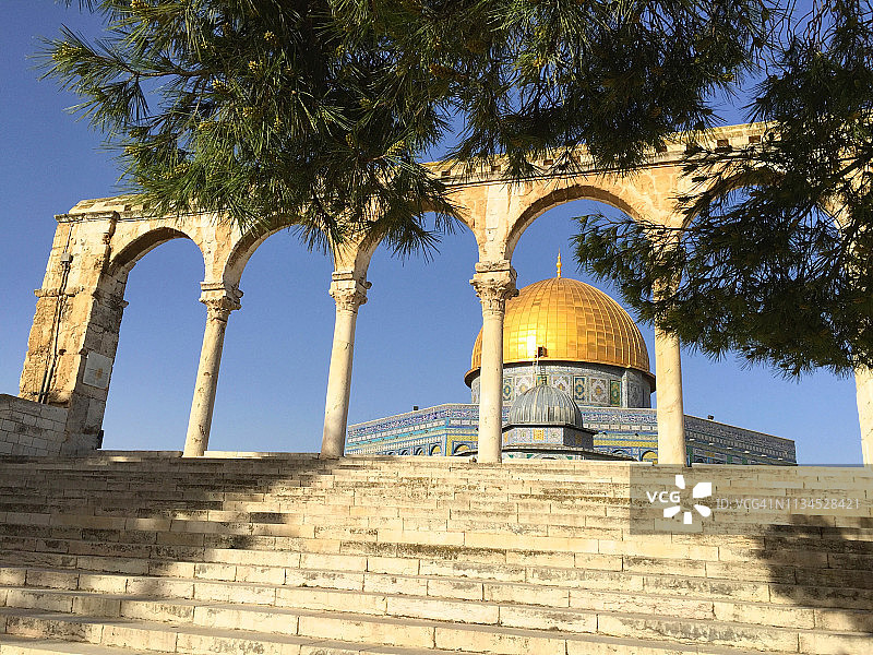 耶路撒冷圣殿山圆顶清真寺，以色列图片素材