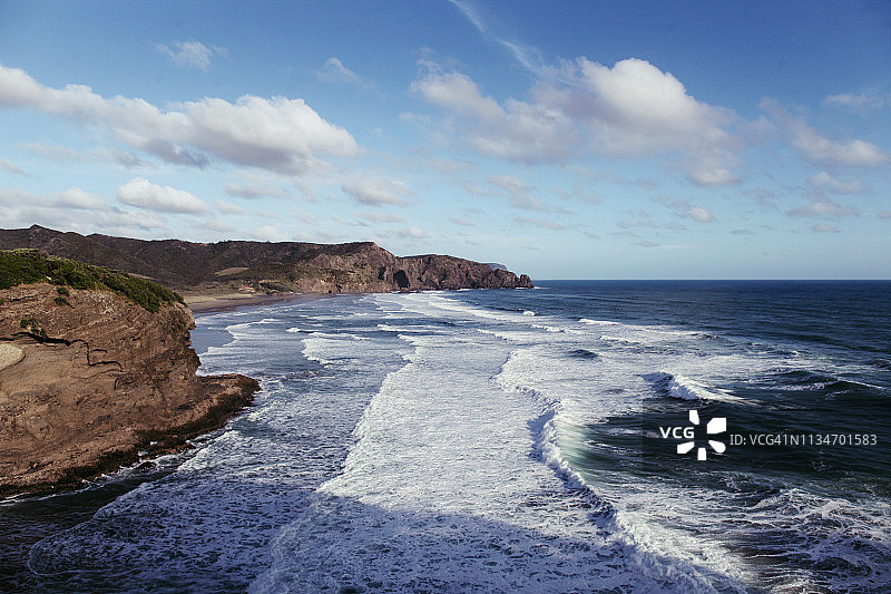 夏日贝壳海滩风光图片素材