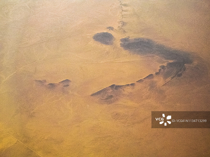 撒哈拉沙漠，毛里塔尼亚鸟瞰图片素材