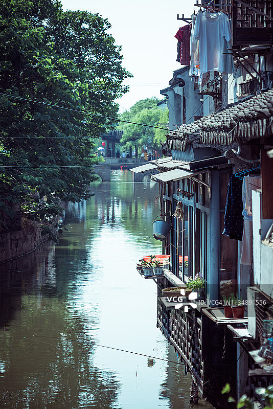 苏州水乡的宁静景色图片素材