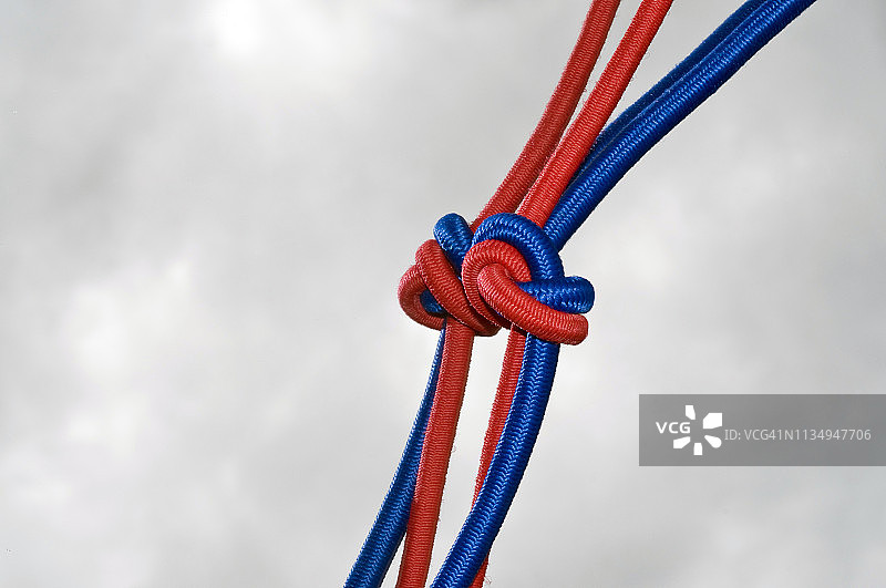 红色和蓝色绳结图片素材