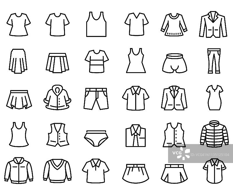 服装图标集图片素材