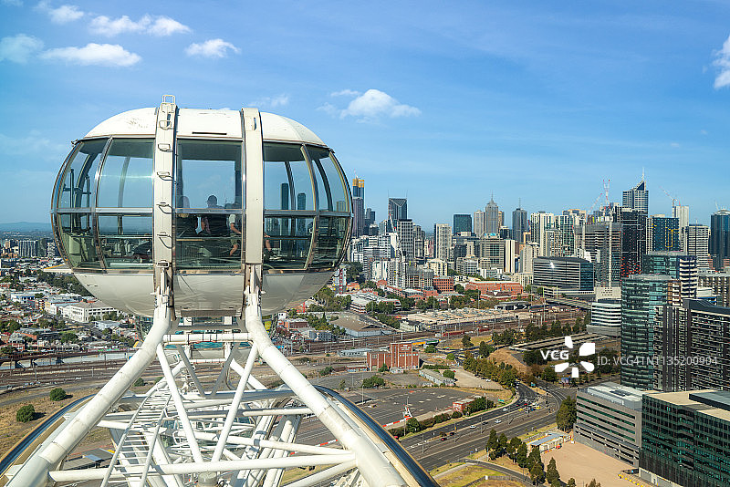 澳大利亚墨尔本港区观景摩天轮图片素材