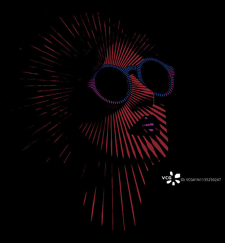 带有矢量光线的复古女人脸庞图片素材