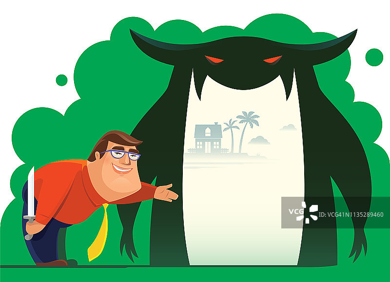 展示魔鬼的商务人士图片素材