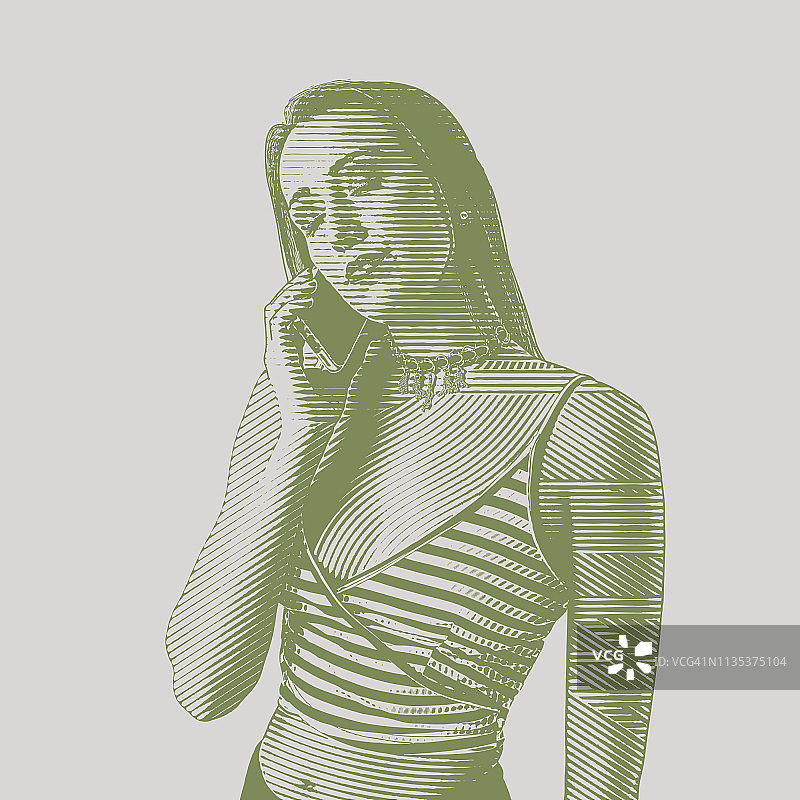 年轻女子使用电话图片素材