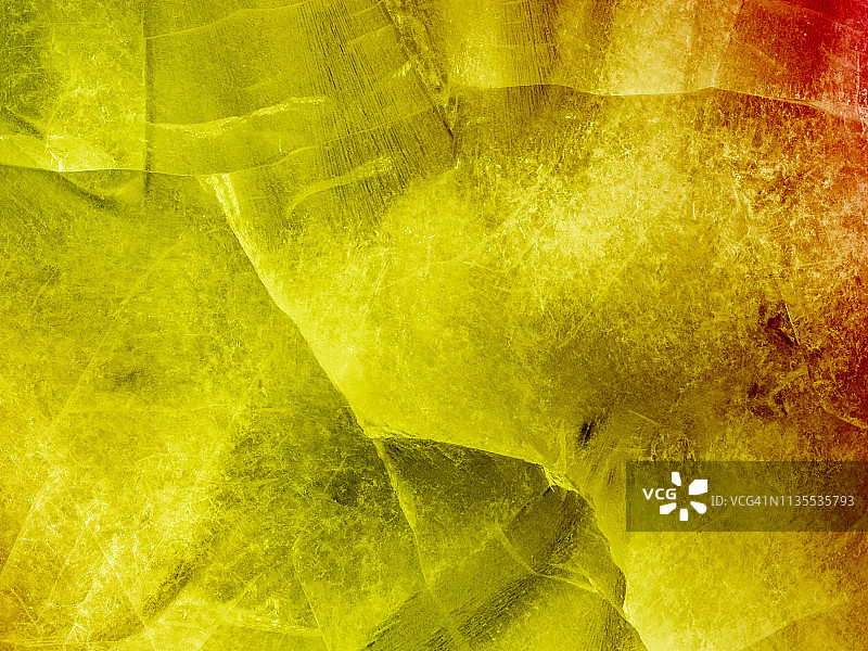 黄色背景上的裂冰纹理图片素材