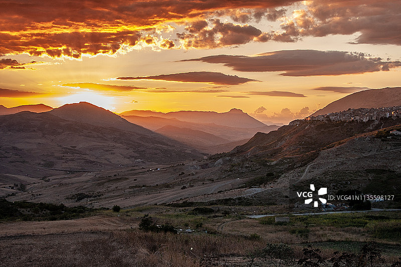 意大利西西里岛日落图片素材