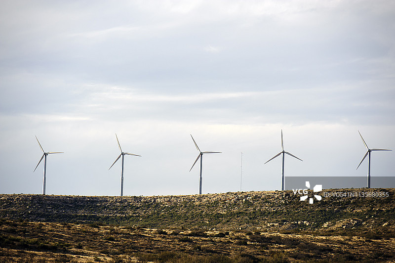 美国德克萨斯州斯托克顿堡附近的一组风力涡轮机图片素材