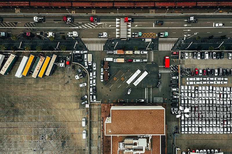 商业集装箱港口鸟瞰图图片素材