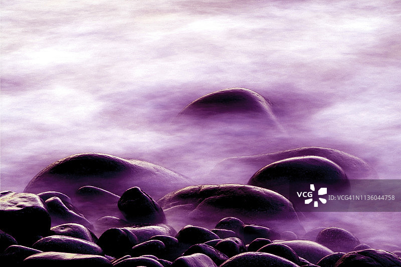 韩国丽水蒙古圆石海滩图片素材