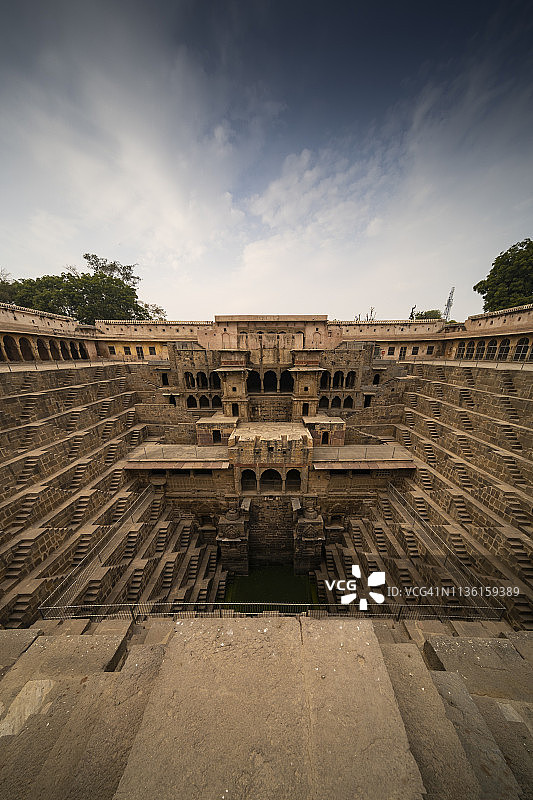 印度拉贾斯坦邦的昌德巴奥里水井图片素材