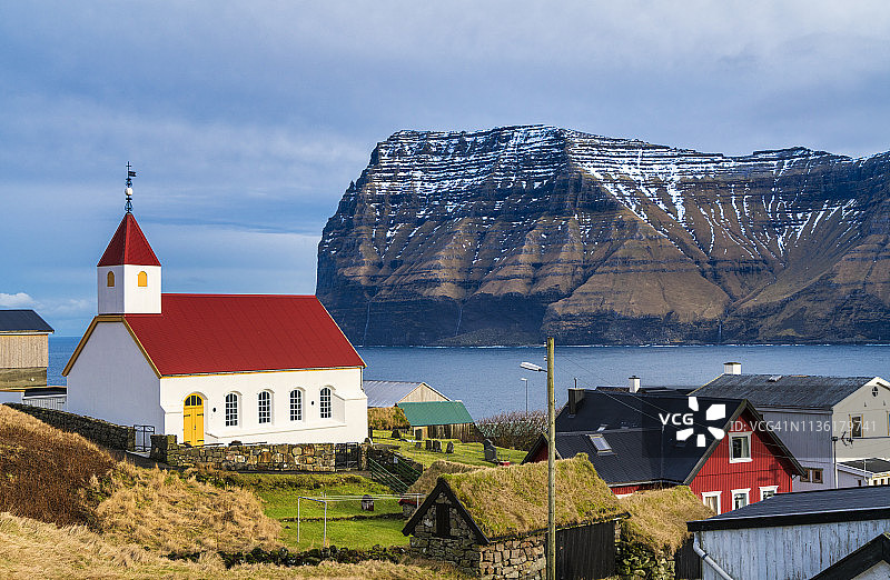 法罗群岛卡尔索伊岛米克拉达卢尔教堂图片素材