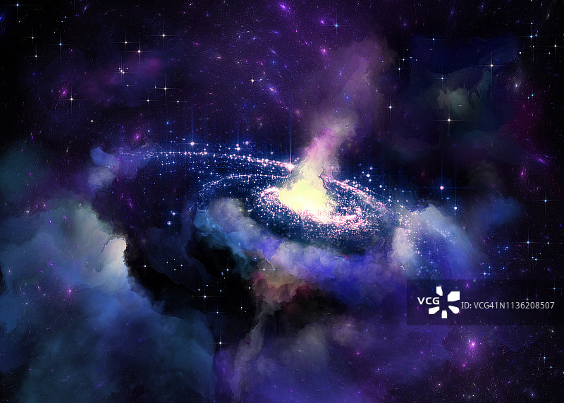 绚丽多彩的未来主义外太空背景图片素材