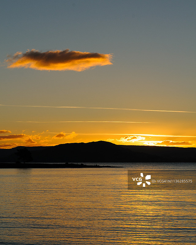 陶波湖的日落图片素材