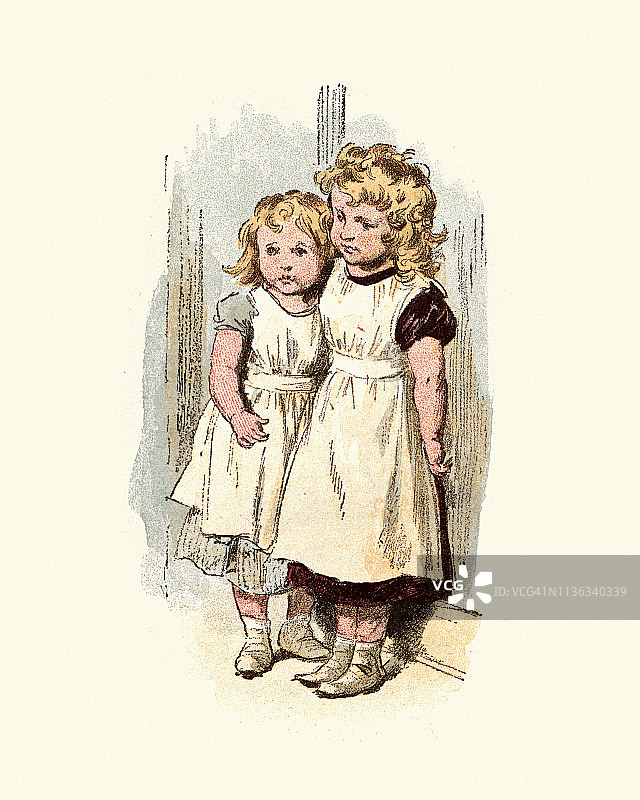 来自19世纪伦敦东区的维多利亚时代小女孩图片素材