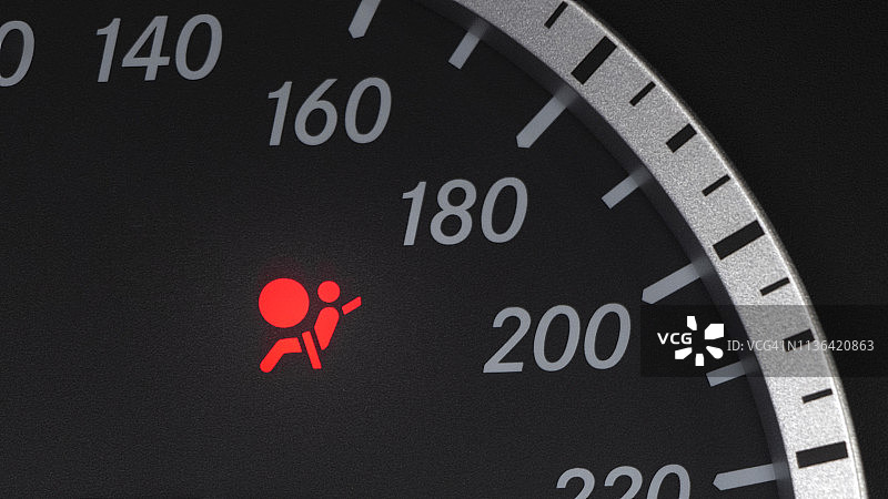 安全气囊控制指示灯亮起图片素材