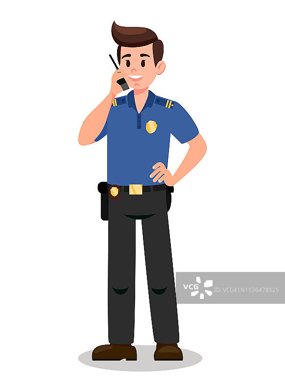 带无线电发射器卡通形象的守护者图片素材