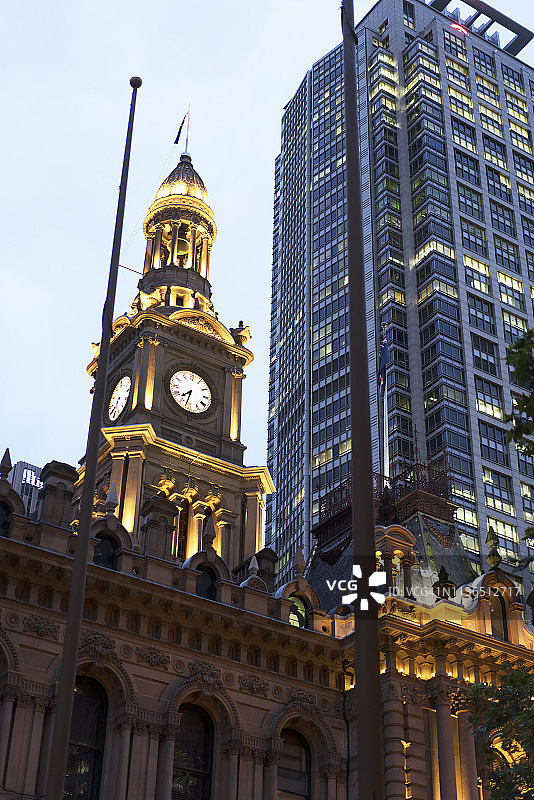 悉尼中央火车站钟楼细节图片素材