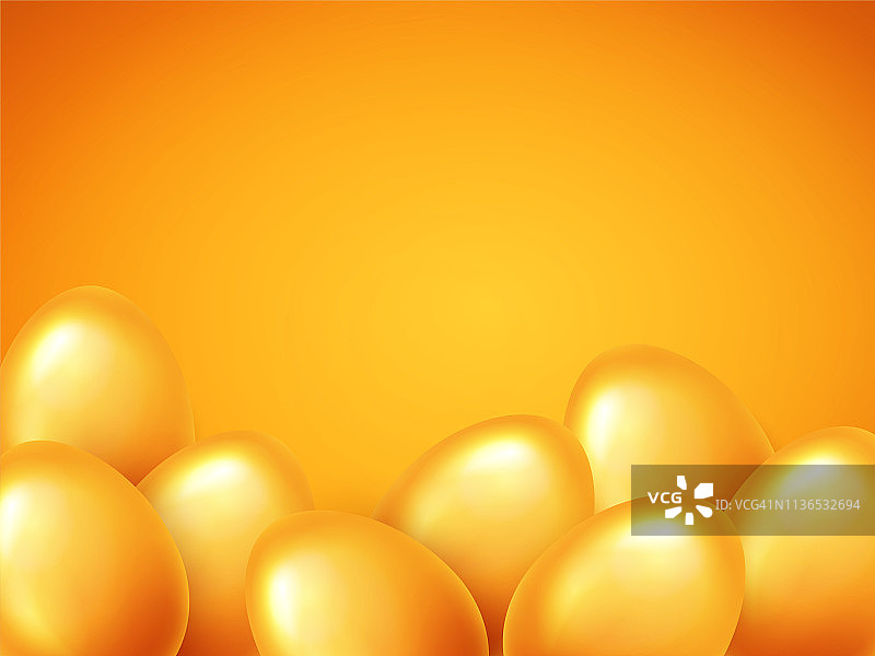 金色彩蛋复活节banner背景模板矢量素材图片素材