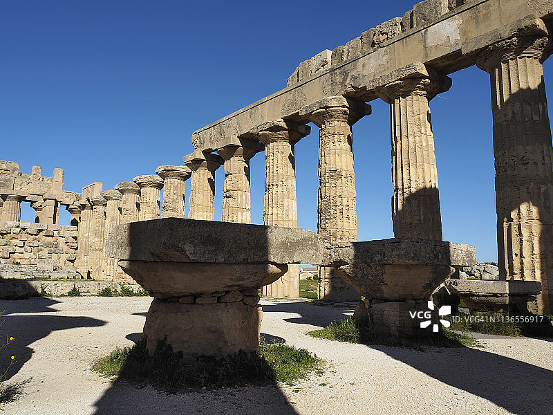 西西里塞利农特卫城赫拉神庙E神庙遗址图片素材