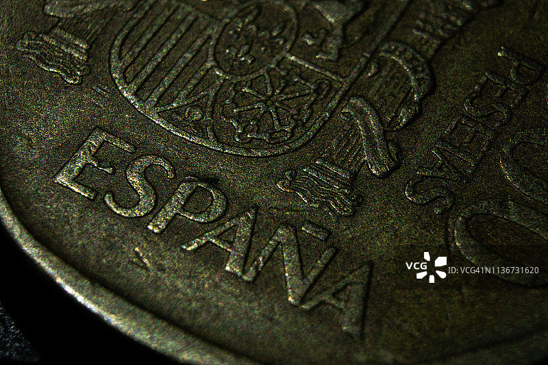 西班牙比塞塔硬币图片素材