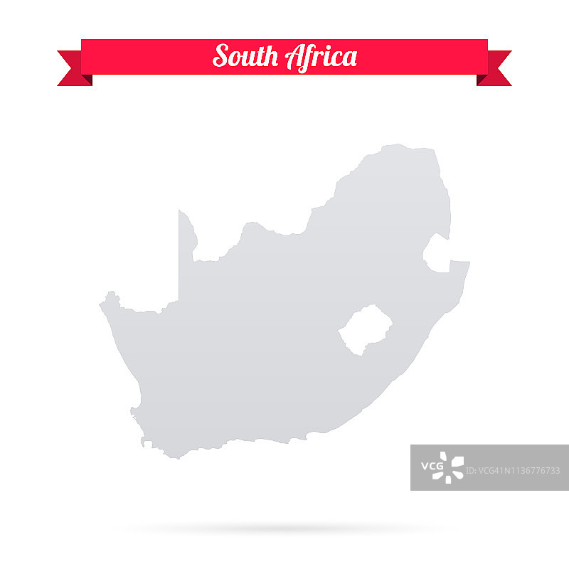 红色banner上的南非地图图片素材