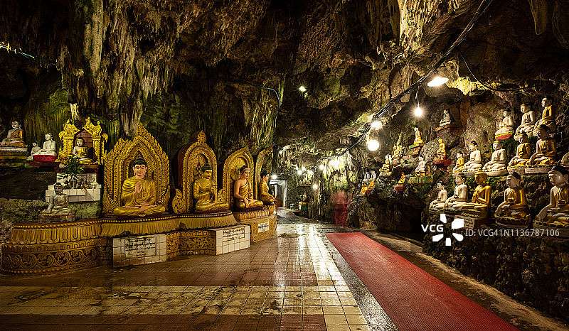 彬乌伦附近的Peik Chin Myaung佛教石窟图片素材