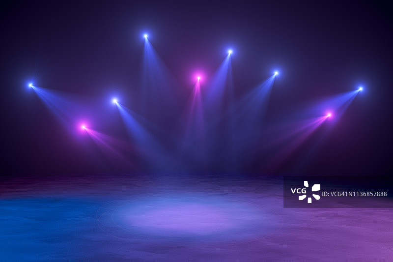 霓虹灯、镜头光晕、空间光、黑色背景图片素材