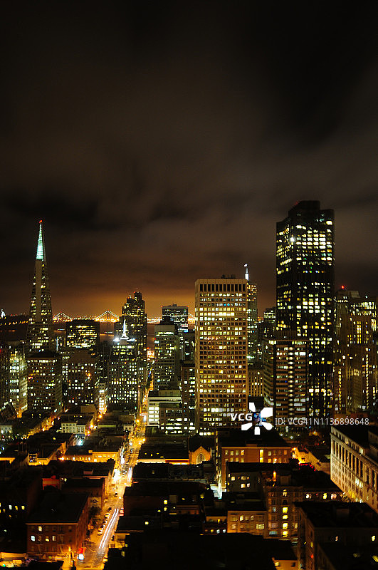 旧金山夜景灯光图片素材