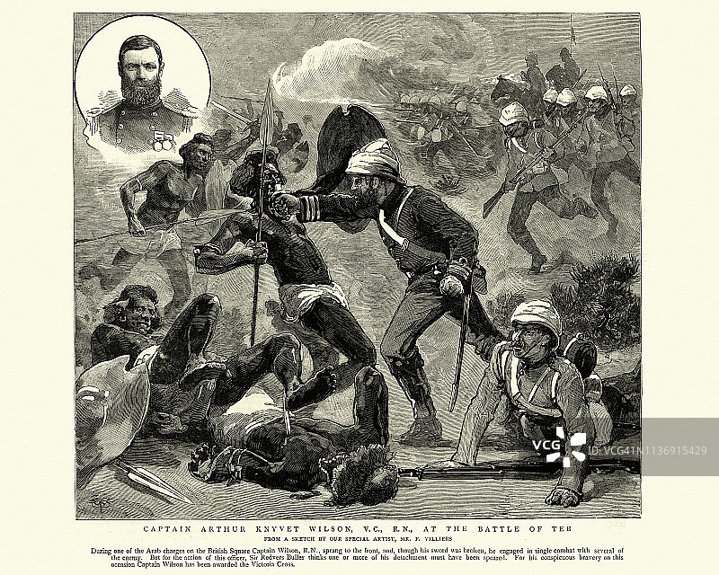 亚瑟·威尔逊上尉在埃尔-泰布赢得维多利亚十字勋章图片素材
