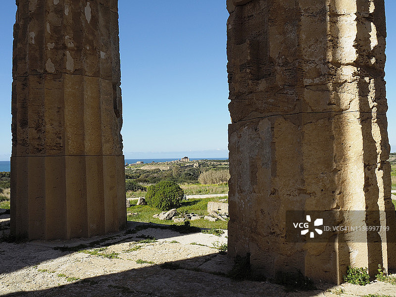 西西里岛塞利农特卫城和希腊神庙图片素材