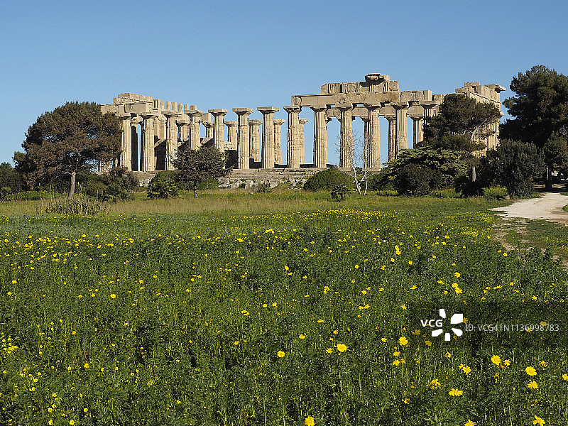 西西里塞利农特E神庙或赫拉神庙风光图片素材