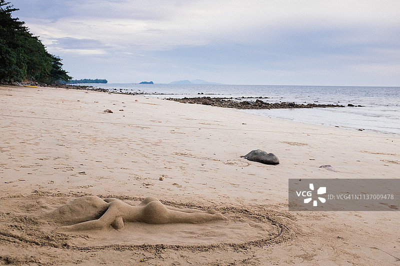 沙滩上的沙雕图片素材