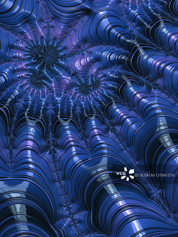 高分辨率蓝紫色粉色分形背景，图案让人联想到树枝分叉图片素材