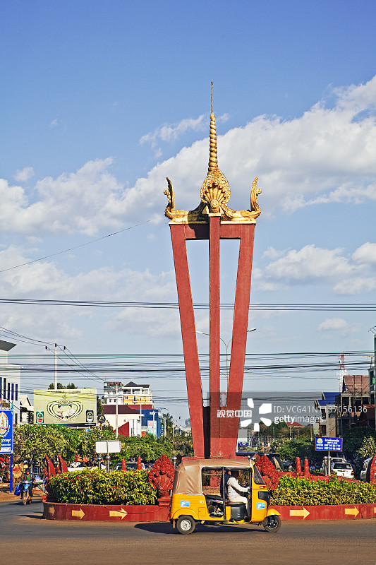 柬埔寨腊塔纳基里省班隆镇街景图片素材