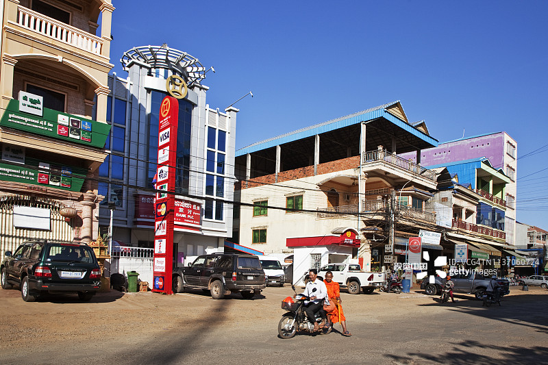 柬埔寨腊塔纳基里省班隆镇街景图片素材