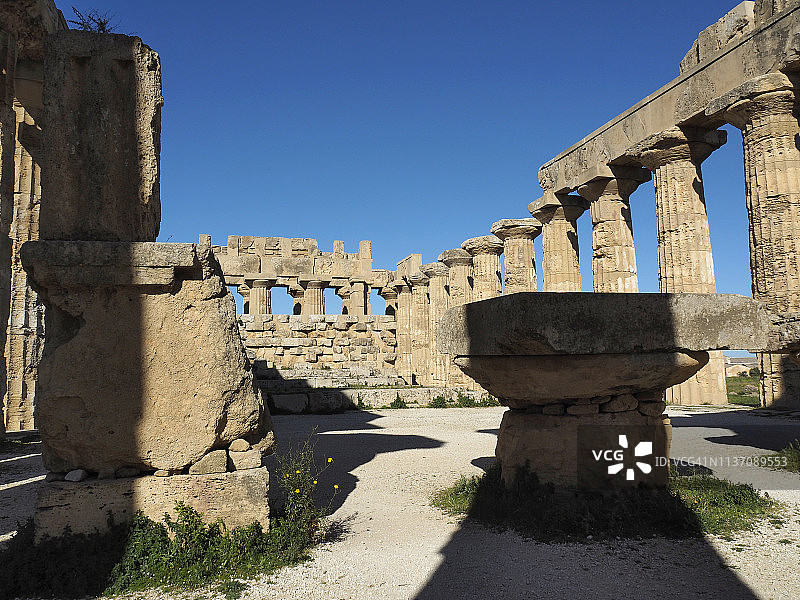 西西里塞利农特卫城赫拉神庙E神庙遗址图片素材