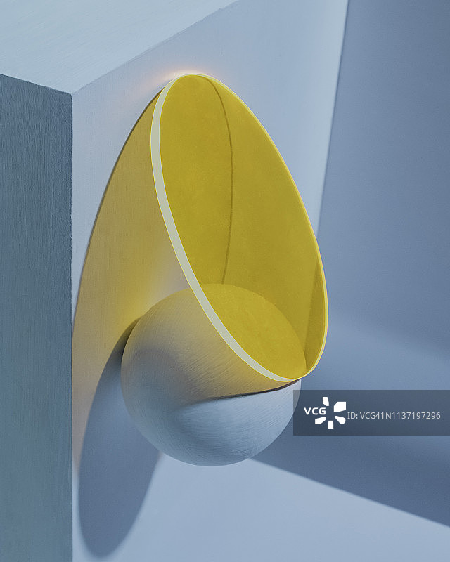 高对比度黄色和青色几何透明球体图片素材