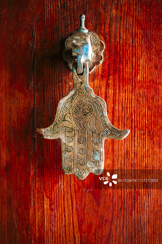 法蒂玛之手门上的呼叫器图片素材