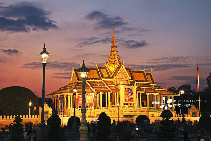 柬埔寨金边王宫。图片素材