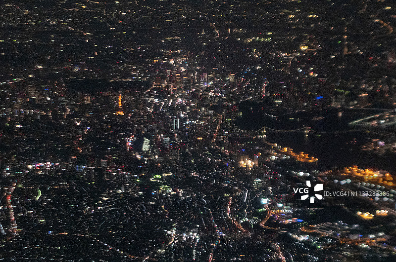日本东京城市夜景航拍图片素材