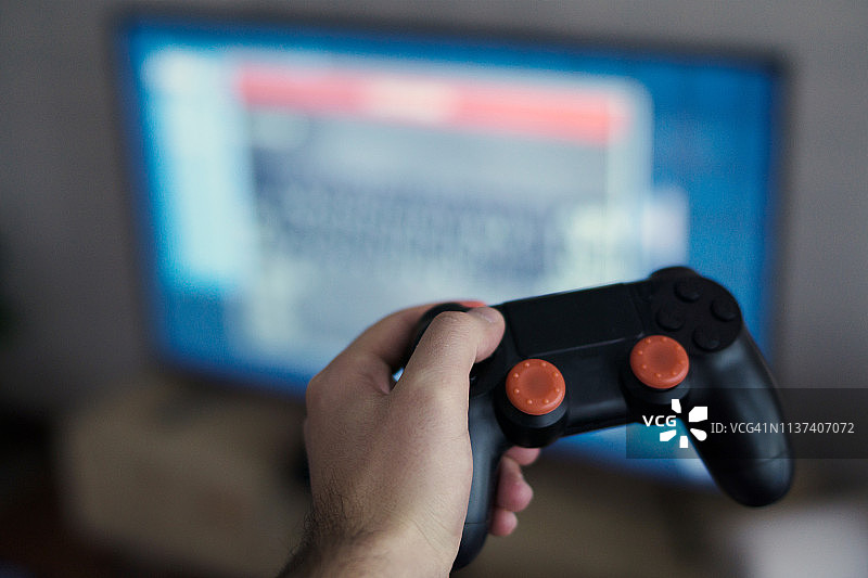 电视或显示器上的游戏视频图片素材