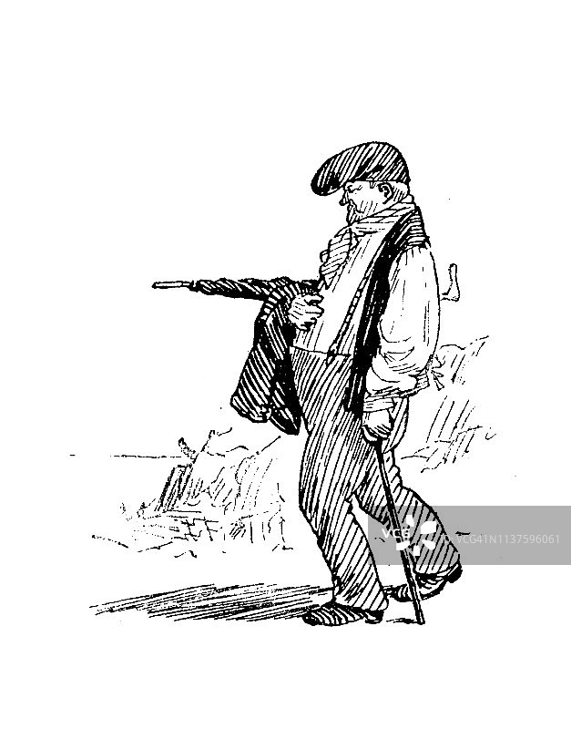 伦道夫·凯迪克古董插画图片素材