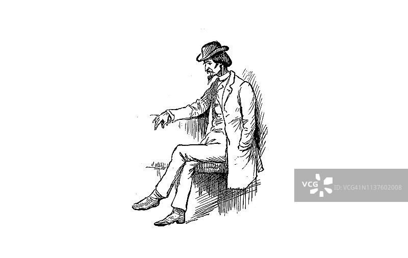 伦道夫·凯迪克古董插画图片素材